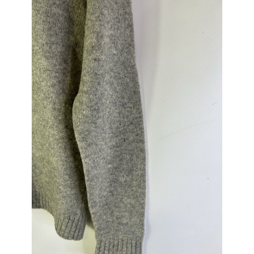 Vintage 60s Rockabilly Virgin Wool Cardigan Sweater Blank Gray - Picture 9 of 11